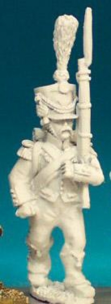 Front Rank Miniatures: FN338 Shako With Upright Plume, Post 1806 - Carabinier/Voltigeur Marching (6 