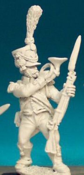 Front Rank Miniatures: FN346 Shako With Upright Plume, Post 1806 - Voltigeur Cornet (6 figures)