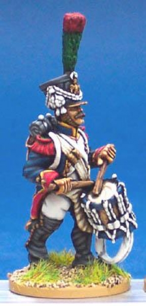 Front Rank Miniatures: FN404 Fusilier Chasseur - In Full Dress - Drummer Playing (6 figures)