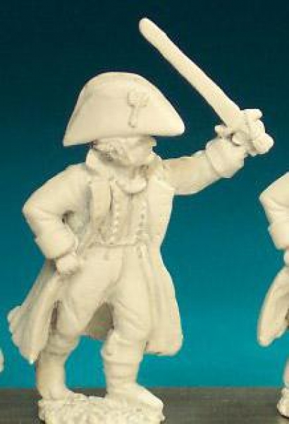 Front Rank Miniatures: FN71 Officer (1812-1815) - Marching Waving Sword In Greatcoat And Bicorn (6 f