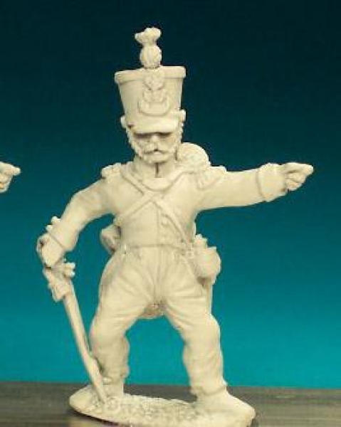 Front Rank Miniatures: FN76 Officer (1812-1815) - Standing Pointing In Surtout And Shako (Tufted Rou