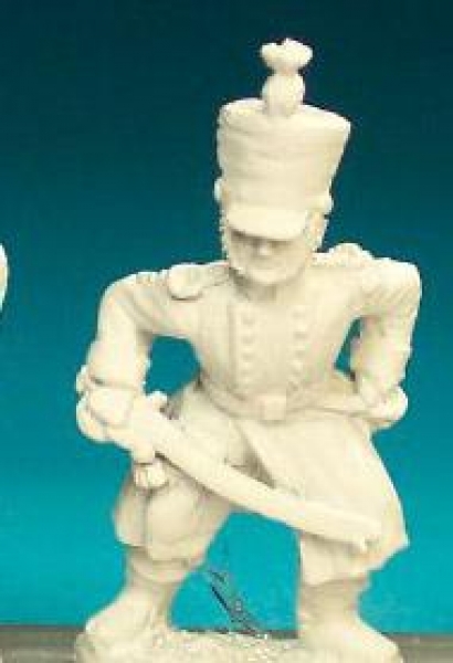 Front Rank Miniatures: FN78 Officer (1812-1815) - Standing With Sabre, Greatcoat, Weatherproof Shako