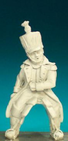 Front Rank Miniatures: FN84 Mounted Officer (1812-1815) - In Greatcoat And Shako (Tufted Round Pom P