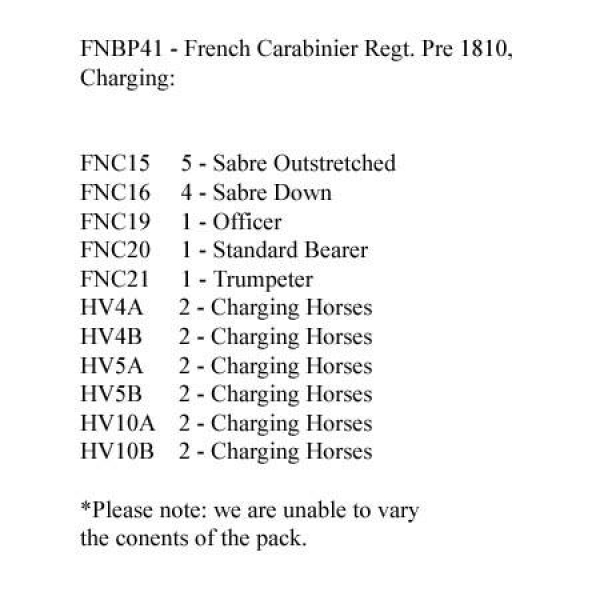 Front Rank Miniatures: FNBP41 French Carabiniers Pre 1810, Charging (12 Mounted Figures)