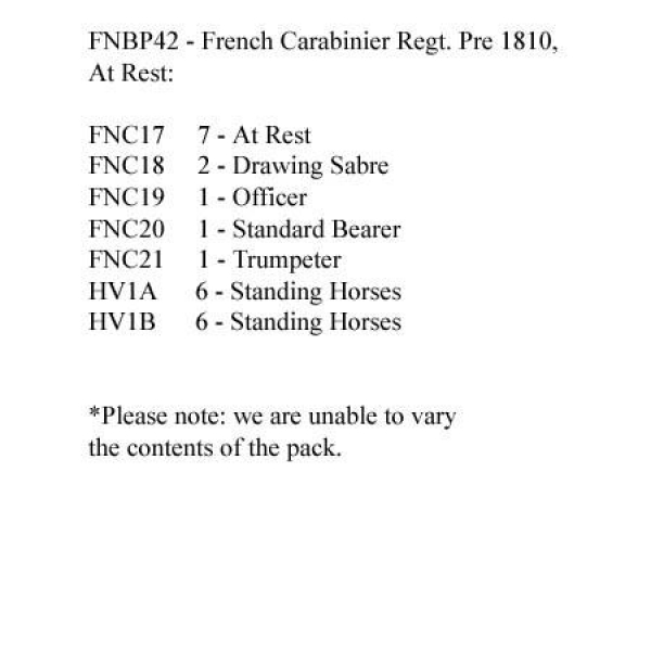 Front Rank Miniatures: FNBP42 French Carabiniers Pre 1810, At Rest (12 Mounted Figures)