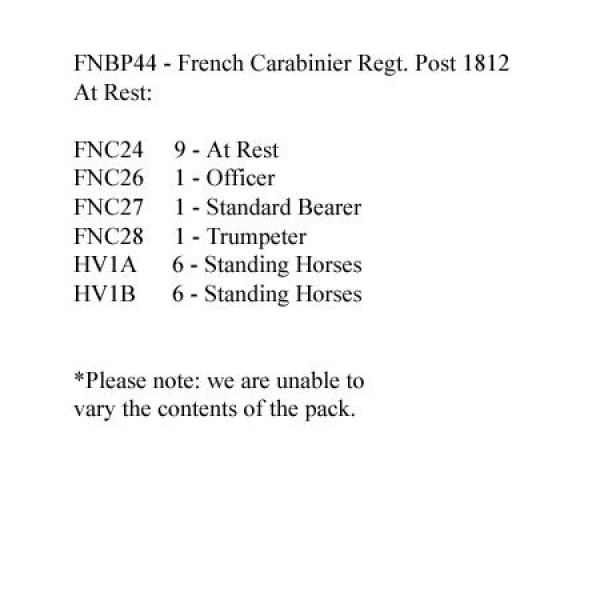 Front Rank Miniatures: FNBP44 French Carabiniers Post 1810, At Rest (12 Mounted Figures)