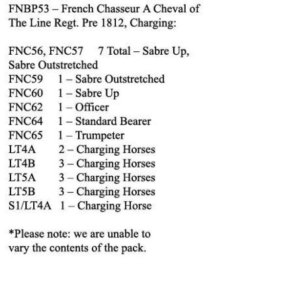 Front Rank Miniatures: FNBP53 French Chasseurs A Cheval Of The Line Pre 1812, Charging (12 Mounted F