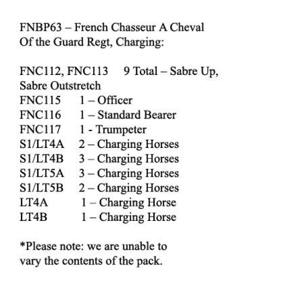 Front Rank Miniatures: FNBP63 French Chasseurs A Cheval Of The Guard Charging (12 Mounted Figures)