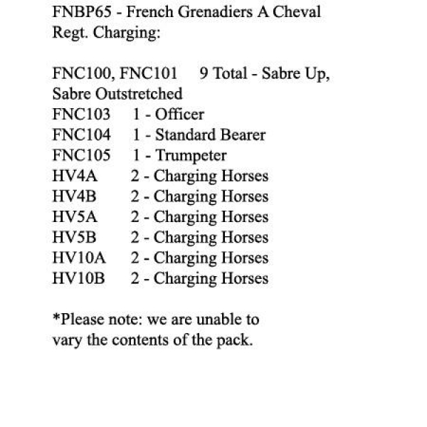 Front Rank Miniatures: FNBP65 French Grenadiers A Cheval Of The Guard Charging (12 Mounted Figures)