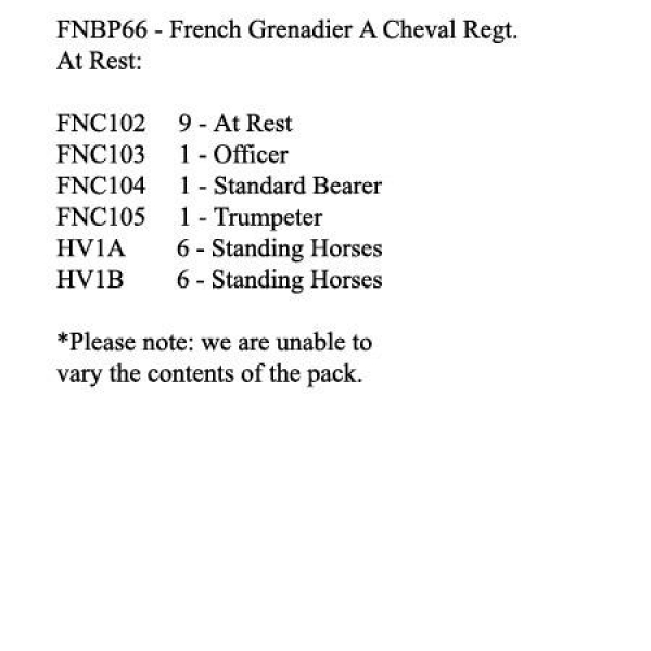 Front Rank Miniatures: FNBP66 French Grenadiers A Cheval Of The Guard At Rest (12 Mounted Figures)