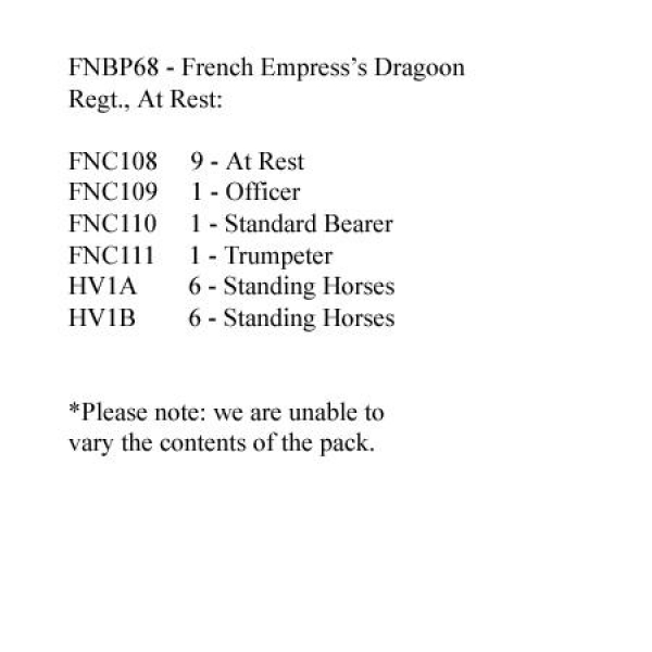 Front Rank Miniatures: FNBP68 French Empress's Dragoon At Rest (12 Mounted Figures)