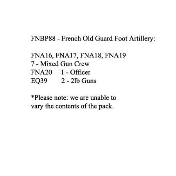 Front Rank Miniatures: FNBP88 Old Guard Foot Artillery (2 x 12lb Guns, 8 Crew)
