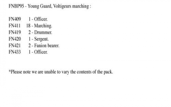 Front Rank Miniatures: FNBP95 Young Guard Voltigeurs In Full Dress, Marching (25 Figures)