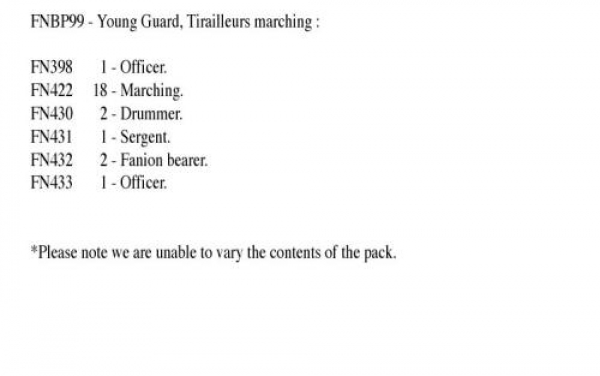 Front Rank Miniatures: FNBP99 Young Guard Tirailleurs In Full Dress, Marching (25 Figures)