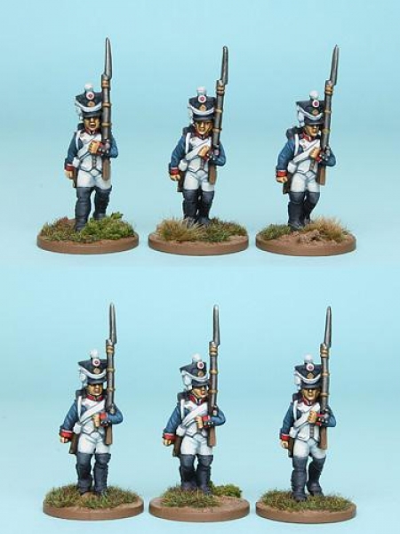 Front Rank Miniatures: FNRPK1 Mixed French Fusiliers Pre 1812 Full Dress & Shako Marching (6 Figures