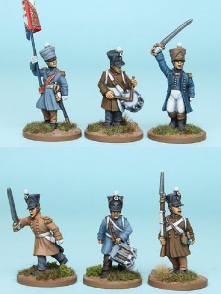 Front Rank Miniatures: FNRPK17 Mixed French Command Pre 1812, Greatcoat And Shako, Advancing (6 Figu