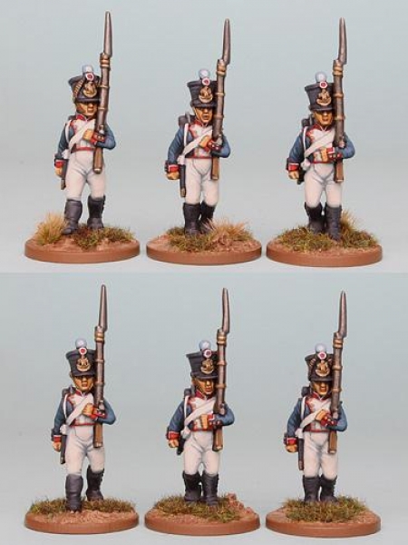 Front Rank Miniatures: FNRPK18 Mixed French Fusiliers Post 1812 Full Dress, Marching (6 Figures)