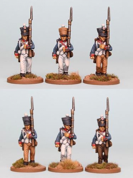 Front Rank Miniatures: FNRPK2 Mixed French Fusiliers Pre 1812 Campaign Dress & Shako Marching (6 Fig