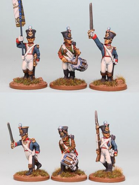 Front Rank Miniatures: FNRPK21 Mixed French Command Post 1812 Full Dress, Advancing (6 Figures).