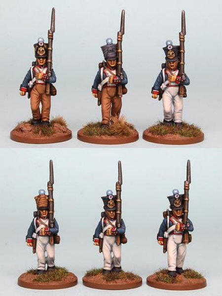 Front Rank Miniatures: FNRPK22 Mixed French Fusiliers Post 1812 Campaign Dress, Marching (6 Figures)