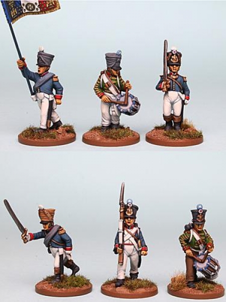 Front Rank Miniatures: FNRPK25 Mixed French Command Post 1812 Campaign Dress, Advancing (6 Figures).