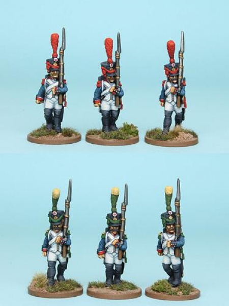 Front Rank Miniatures: FNRPK5 Mixed French Elite Company Pre 1812, Full Dress & Shako, Marching (6 F
