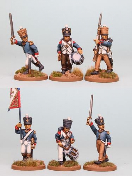 Front Rank Miniatures: FNRPK8 Mixed French Command Pre 1812, Campaign Dress & Shako, Advancing (6 Fi