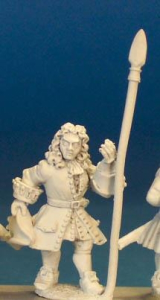 Front Rank Miniatures: FS27 Officer / Standard Bearer Holding Hat (6 figures)