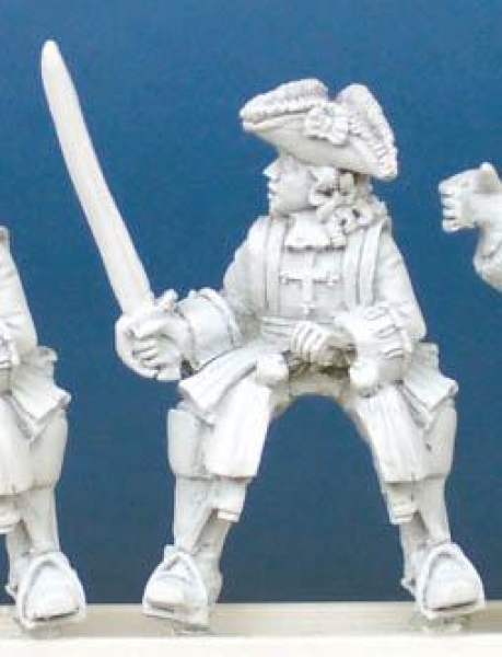 Front Rank Miniatures: FSC20 Musketeer Of The Guard - Officer At Rest With Sword (6 figures)
