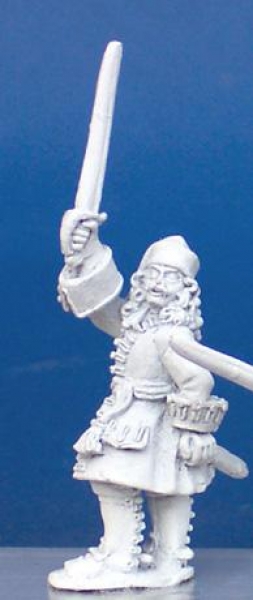 Front Rank Miniatures: FSC38 Dismounted Dragoon Command - Officer, Sword Raised (6 figures)