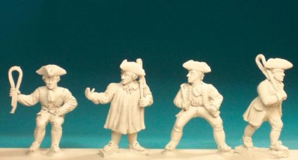 Front Rank Miniatures: GP1 18th Century Civilian Wagon Drivers (4 Figures)