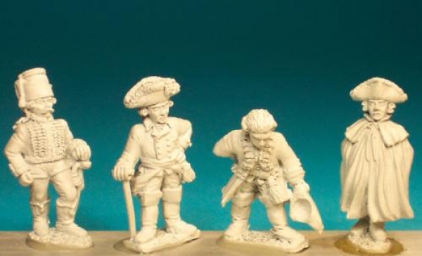 Front Rank Miniatures: GP5 Frederick The Great & Staff (4 Figures)