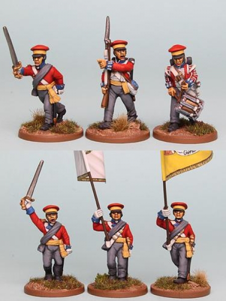 Front Rank Miniatures: HNRPK2 Hanoverian Command Post 1812 In Cap, Advancing (6 Figures)