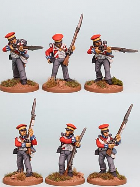Front Rank Miniatures: HNRPK4 Hanoverian Infantry Post 1812 In Cap, Firing Line (6 Figures)
