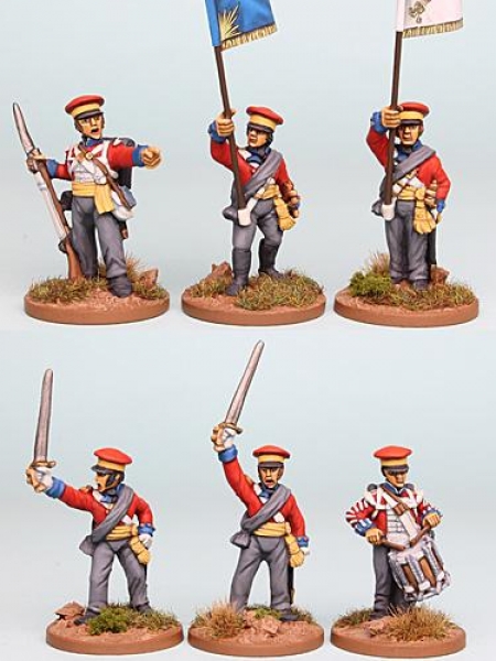 Front Rank Miniatures: HNRPK5 Hanoverian Command Post 1812 In Cap, Standing (6 Figures)