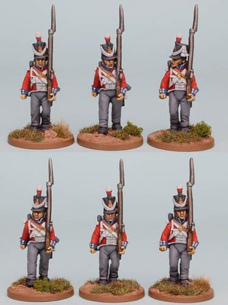 Front Rank Miniatures: HNRPK7 Hanoverian Infantry Post 1812 In Shako, Marching (6 Figures)