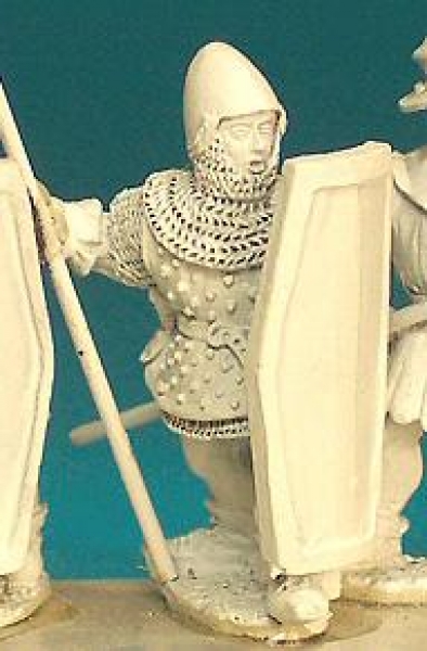 Front Rank Miniatures: HW100 Pavesier Standing Holding Spear Upright - Coat Of Plates And Bascinet (