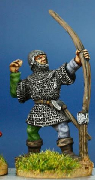 Front Rank Miniatures: HW11 Archer Loosing - Mail Hauberk & Globular Bascinet (6 figures)