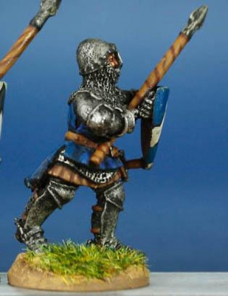 Front Rank Miniatures: HW27 Dismounted Man At Arms - Advancing With Short Lance & Shield - Cyclas Su