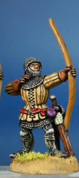 Front Rank Miniatures: HW2 Archer Shooting - Aketon & Leg Armour, Globular, Bascinet (6 figures)
