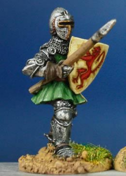 Front Rank Miniatures: HW31 Dismounted Man At Arms - Standing With Short Lance & Shield - Short Surc