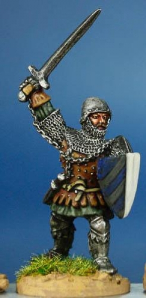 Front Rank Miniatures: HW41 Dismounted Man At Arms - Standing With Sword & Shield (German) - Coat Of