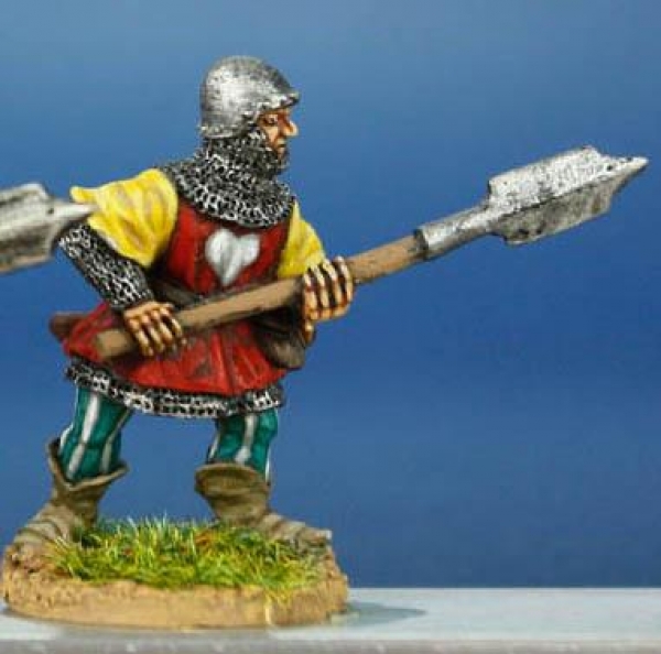 Front Rank Miniatures: HW60 Infantryman With Langue De Boeuf - Livery Tunic & Globular Bascinet (6 f