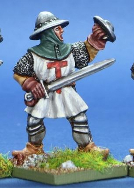 Front Rank Miniatures: HW68 Infantryman With Sword & Buckler - Livery Tunic & Kettle Hat (6 figures)