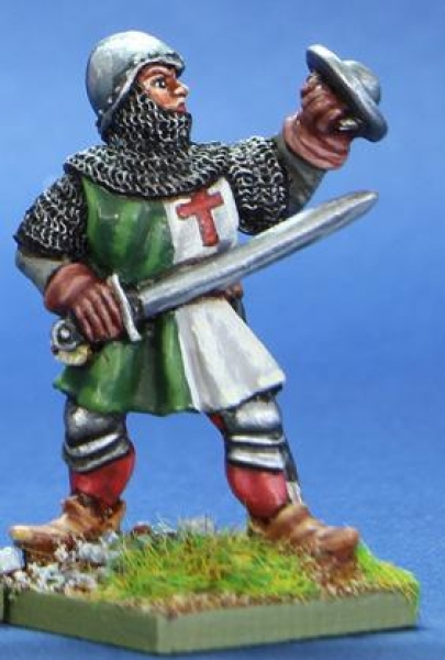 Front Rank Miniatures: HW69 Infantryman With Sword & Buckler - Livery Tunic & Bascinet (6 figures)