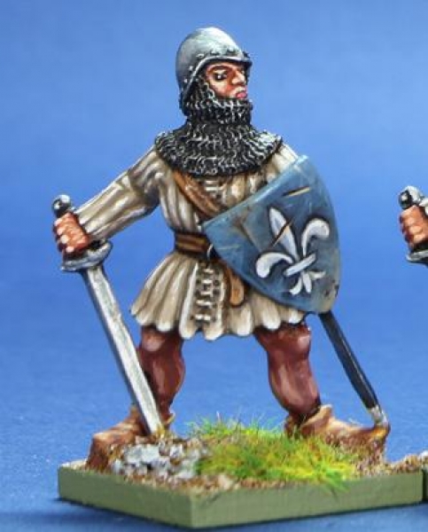 Front Rank Miniatures: HW73 Infantryman With Sword & Shield - Aketon & Bascinet (6 figures)