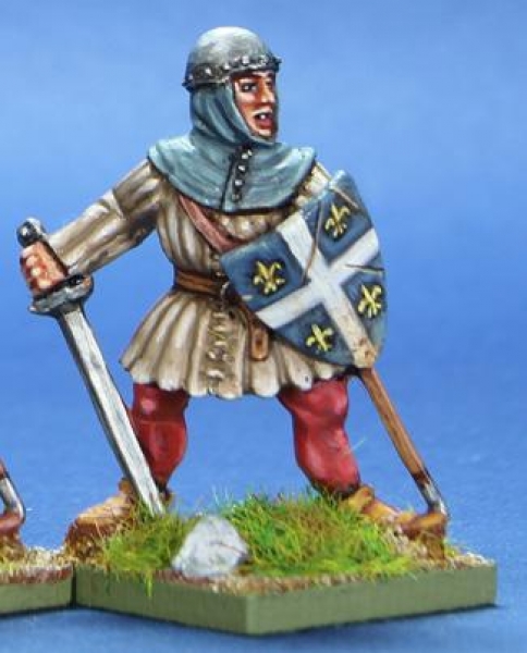 Front Rank Miniatures: HW75 Infantryman With Sword & Shield - Aketon & Skull Cap (6 figures)