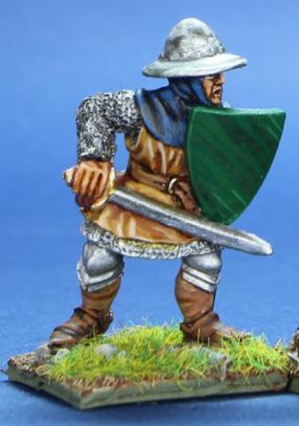 Front Rank Miniatures: HW76 Infantryman With Sword & Shield - Livery Tunic & Kettle Hat (6 figures)
