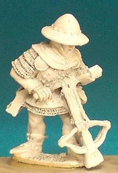 Front Rank Miniatures: HW83 Crossbowman Standing Winding Windlass - Coat Of Plates And Kettle Hat (6