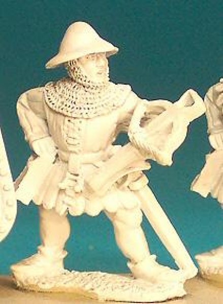 Front Rank Miniatures: HW85 Crossbowman Standing Reaching For Bolt - Aketon And Kettle Hat, (6 figur